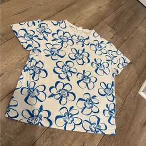 Zara Floral Blue and White Kids Shirt